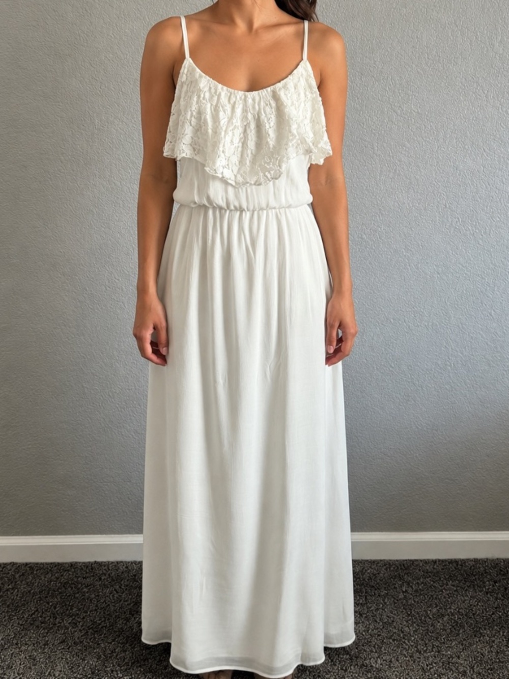 IZ Byer White Maxi Sundress Size Large